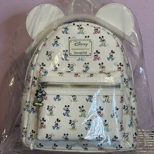NWT Loungefly Mickey Mouse Pastel Rainbow Bibbidi Exclusive Mini Backpack RARE